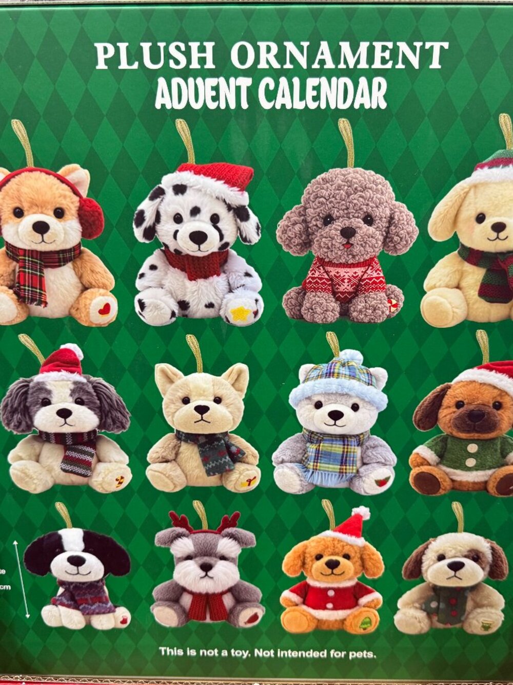 NEW Plush Ornament Advent Calendar, Set of 12